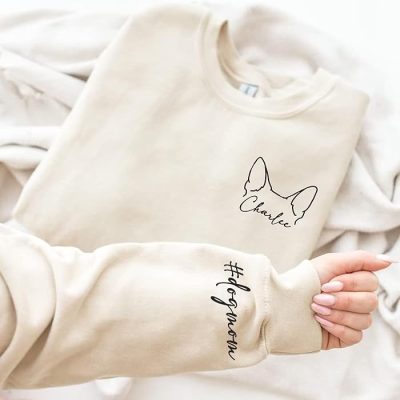 Custom Dog Ears With Name And Text On Sleeve