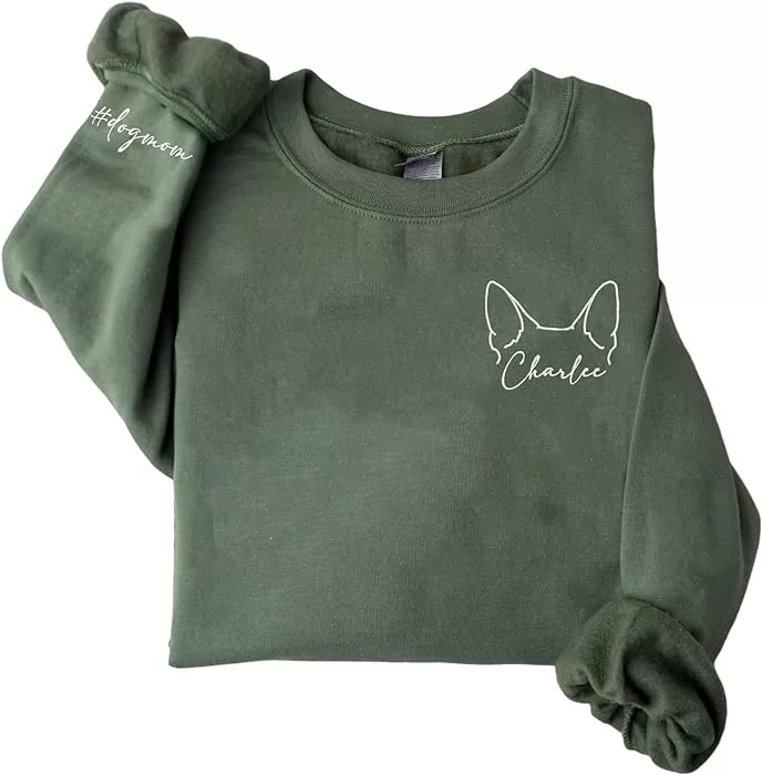 Personalized Embroidered Dog Mom Sweatshirt