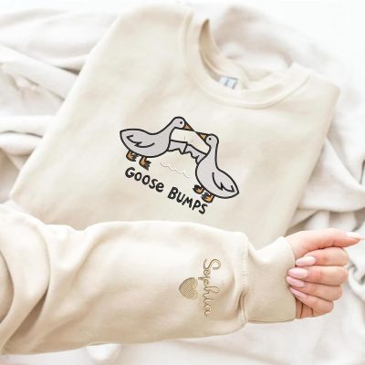 Embroidered Goose Crewneck Sweatshirt