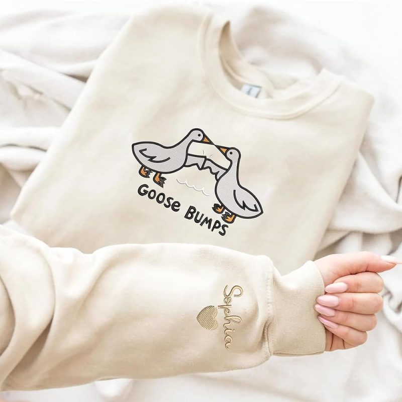 Embroidered Goose Crewneck Sweatshirt