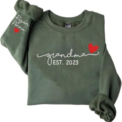 Personalized Embroidered Grandma Sweatshirt