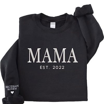 Personalized Embroidered Mama Est Sweatshirt