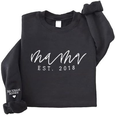 Personalized Embroidered Mama Sweatshirt