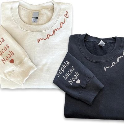 Personalized Embroidered Mama Sweatshirts For Women