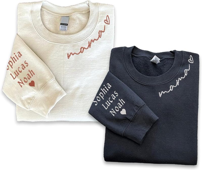 Personalized Embroidered Mama Sweatshirts For Women