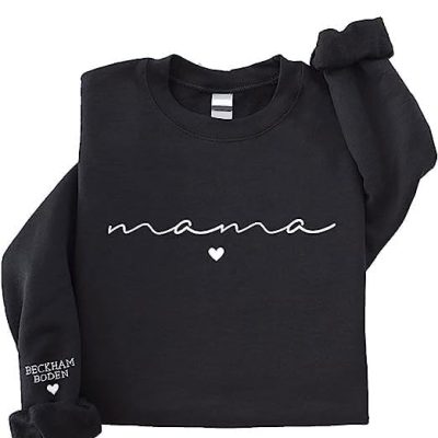 Personalized Mama Embroidered Crewneck Sweatshirt