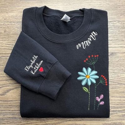 Custom Mama Shirt With Kids Names