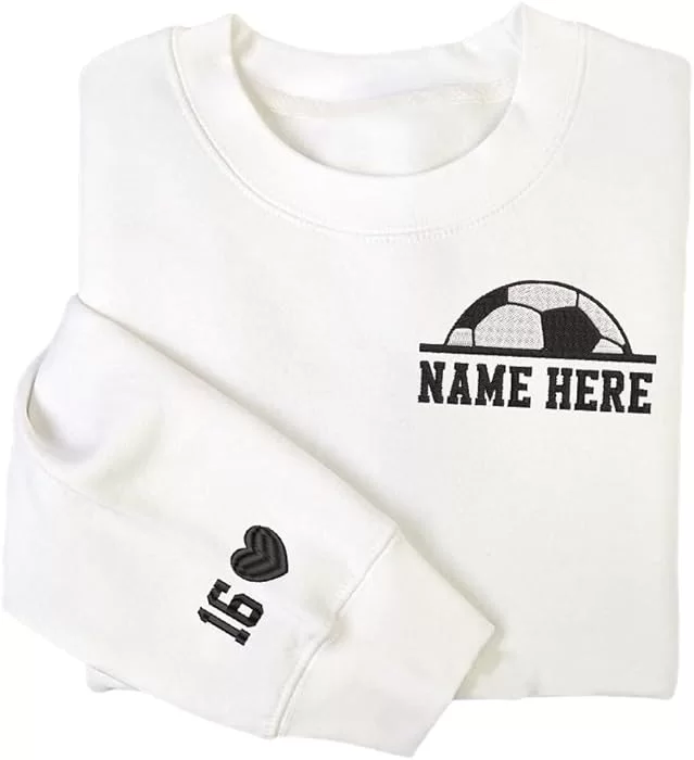 Personalized Soccer Embroidered Sweatshirts