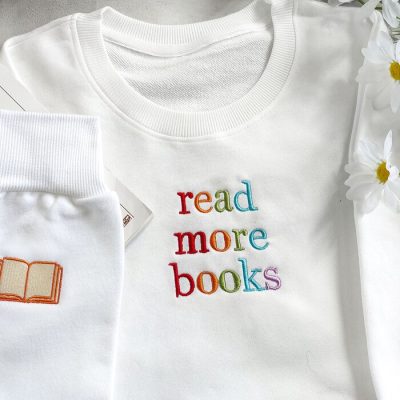 Read More Books Embroidered Sweatshirt