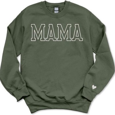 Regamor Sweatshirt For Women Embroidered Mama Mom Sweatshirt Mama Sweatshirt Embroidered Mom Sweatshirt Christmas 2023