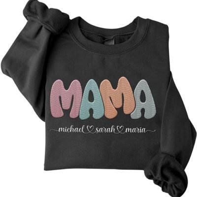 Riveprints Personalized Mama Sweatshirt Embroidered