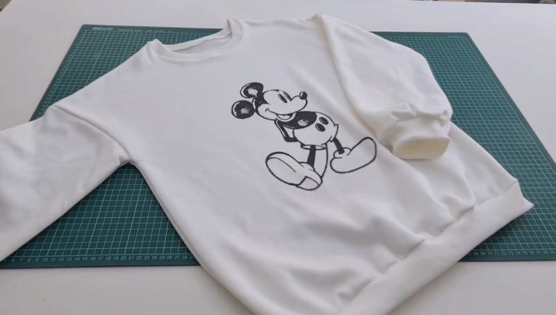 A mickey mouse hand-embroidered sweatshirt
