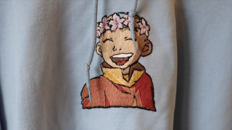 cartoon character embroidered sweatshirt